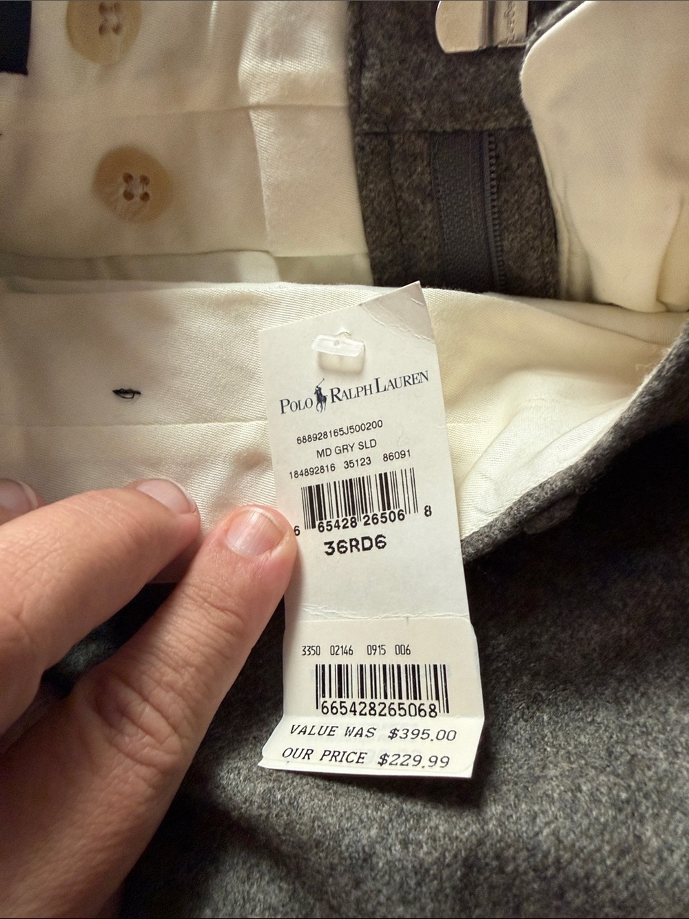 Polo by Ralph Lauren Gray Wool-Blend Dress Pants - Picture 2 of 3